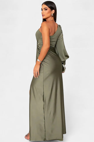 Charlotte Asymmetrical Draped One-Shoulder Dress