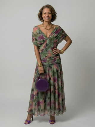 Calena™ | Vestido Midi Off-Shoulder con Escote Drapeado