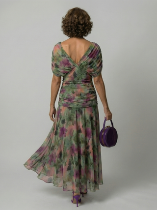 Calena™ | Vestido Midi Off-Shoulder con Escote Drapeado