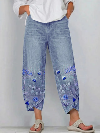 Brígida™ | Pantalón Casual con Bordado Floral