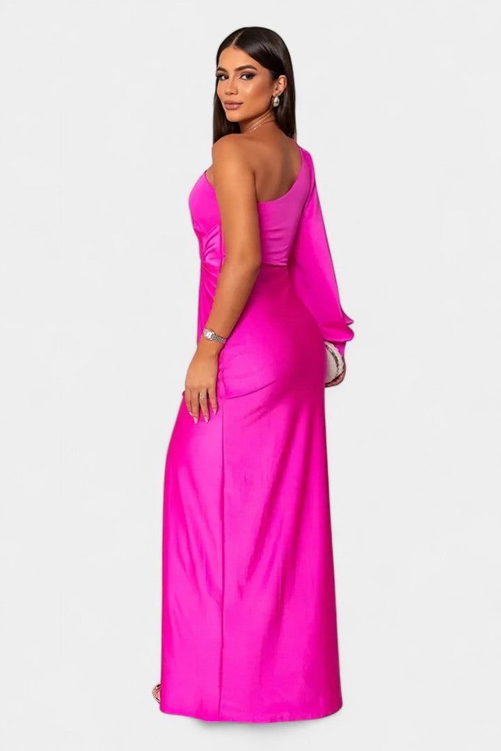 Charlotte Asymmetrical Draped One-Shoulder Dress