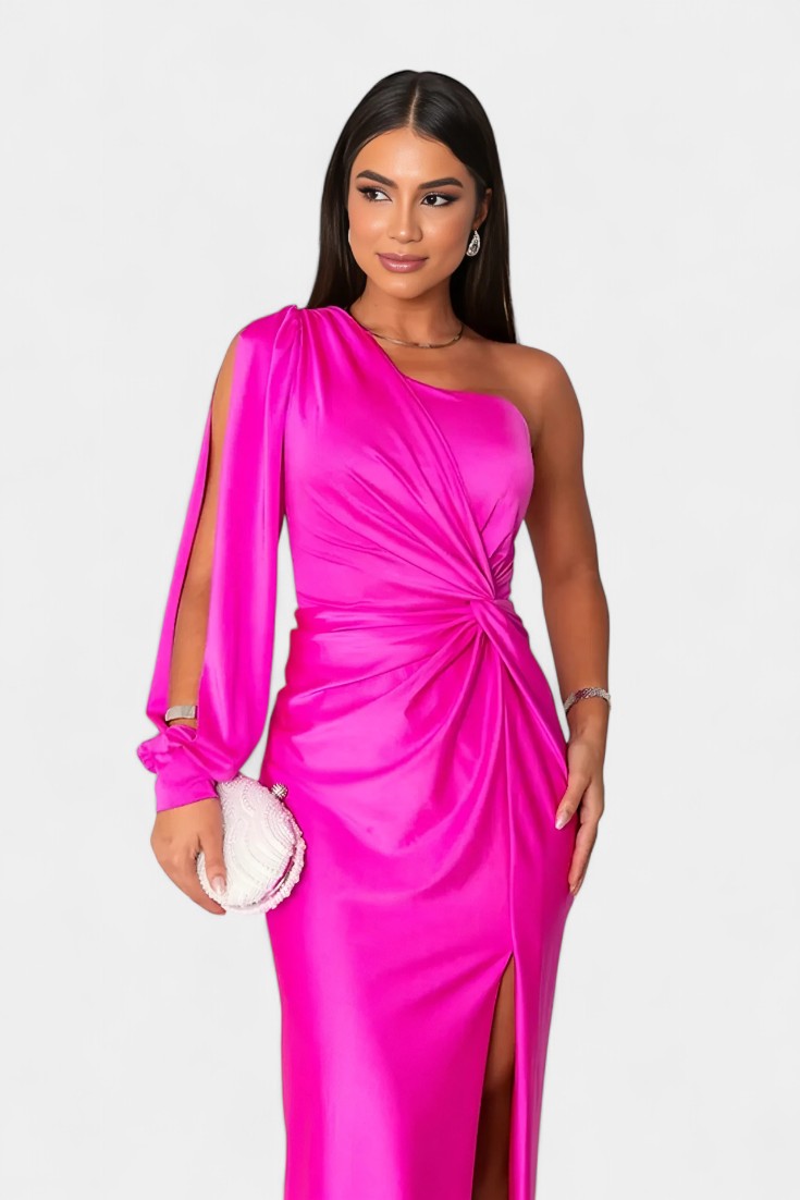 Charlotte Asymmetrical Draped One-Shoulder Dress