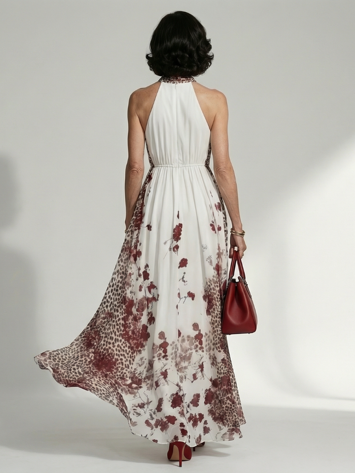 Orlena™ | Vestido Maxi Floral de Manga Larga con Falda Voluminosa
