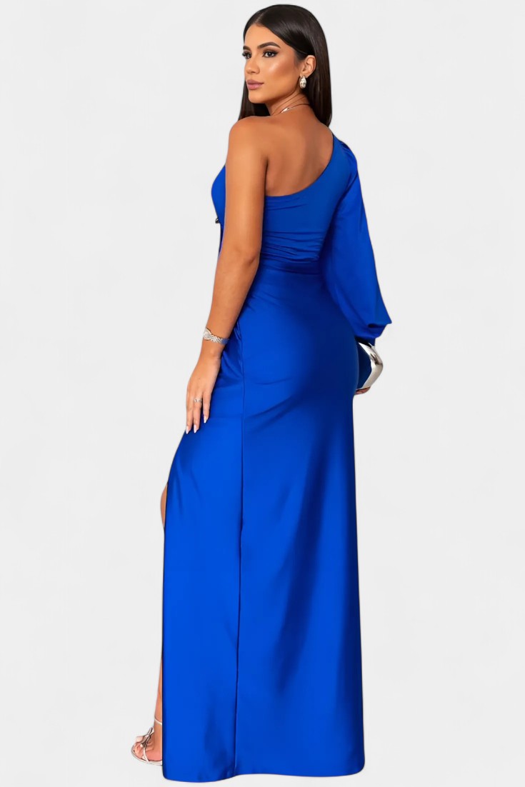 Charlotte Asymmetrical Draped One-Shoulder Dress