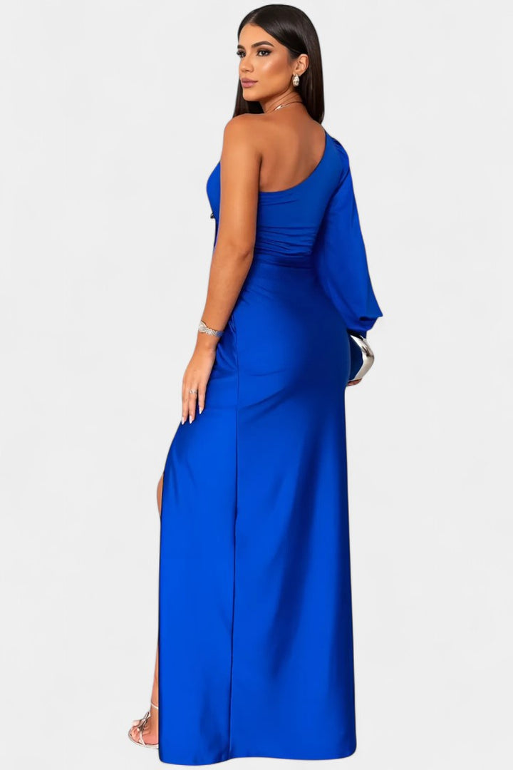 Charlotte Asymmetrical Draped One-Shoulder Dress
