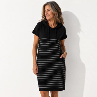 Gabriela™ | Vestido Casual con Capucha y Rayas de Punto