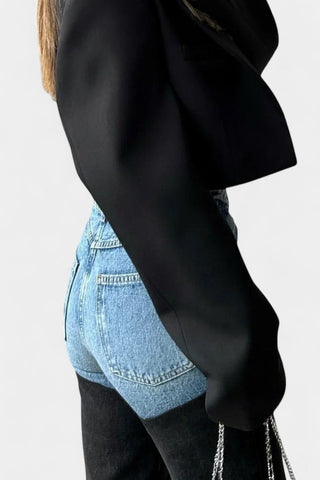 Jeans Mijie de tiro alto con patchwork y pierna recta