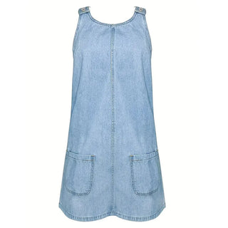 Honorata™ | Vestido vaquero sin mangas con franzido