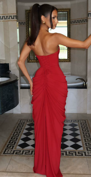 Ariadna™ | Vestido Largo Fruncido con Abertura
