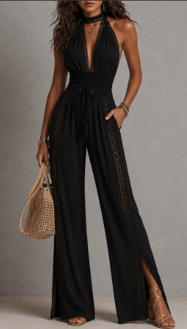 Yara™ | Mono Boho Halter con Crochet
