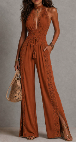 Yara™ | Mono Boho Halter con Crochet