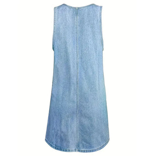 Honorata™ | Vestido vaquero sin mangas con franzido