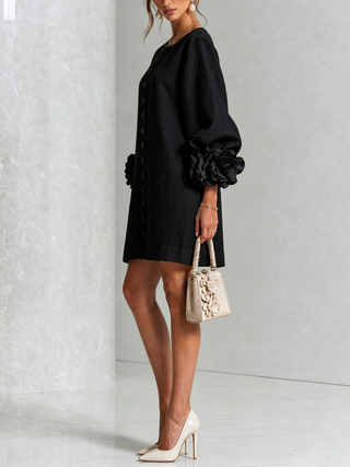 Marisela™ | Short Dress with Flower Cuffs