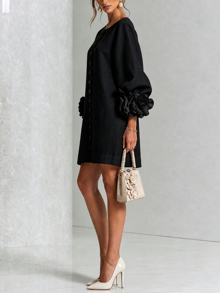Marisela™ | Short Dress with Flower Cuffs
