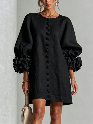 Marisela™ | Short Dress with Flower Cuffs