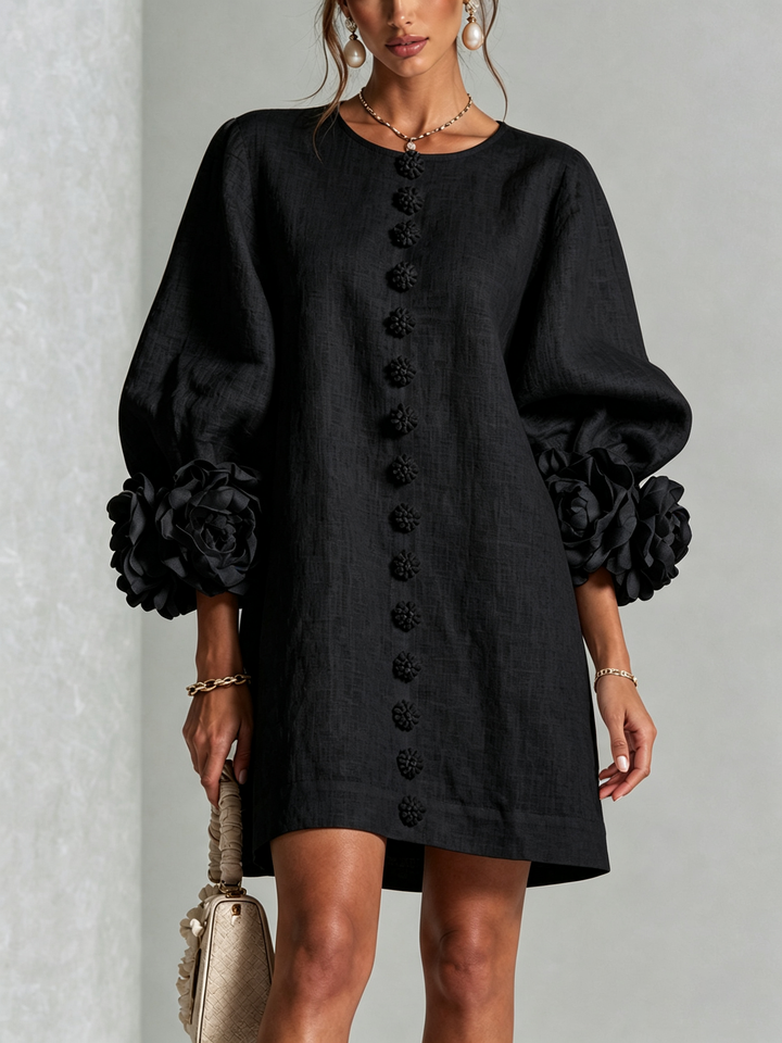 Marisela™ | Short Dress with Flower Cuffs