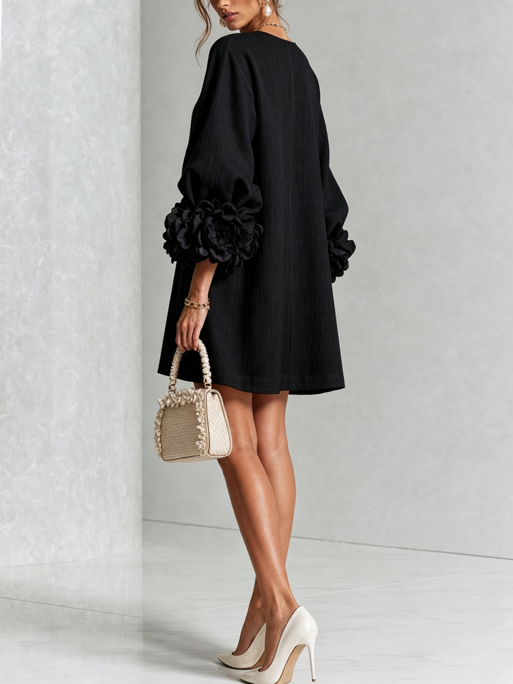 Marisela™ | Short Dress with Flower Cuffs