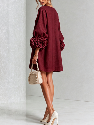 Marisela™ | Short Dress with Flower Cuffs