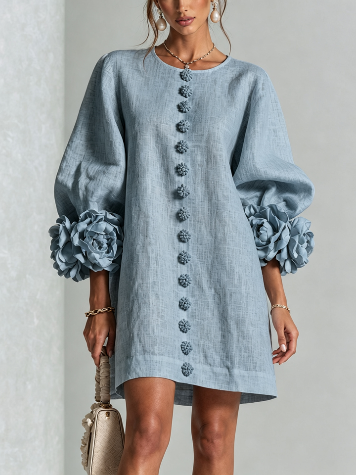 Marisela™ | Short Dress with Flower Cuffs