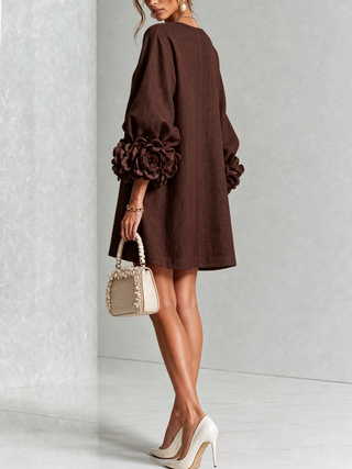 Marisela™ | Short Dress with Flower Cuffs