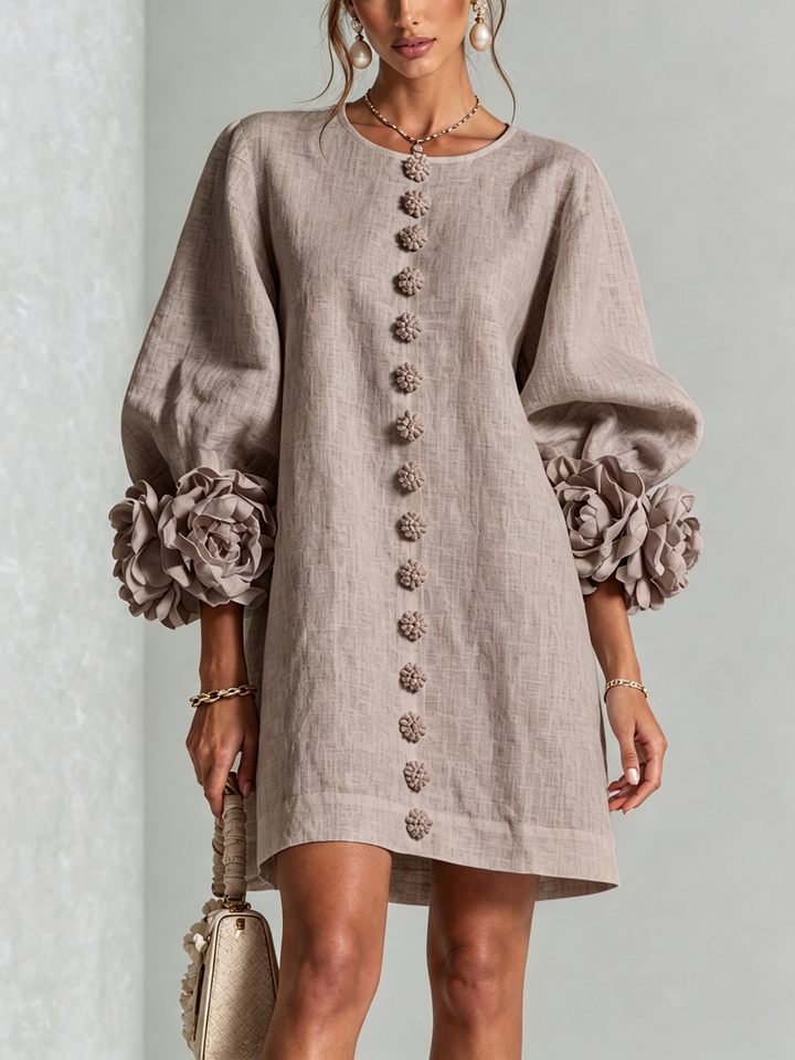 Marisela™ | Short Dress with Flower Cuffs