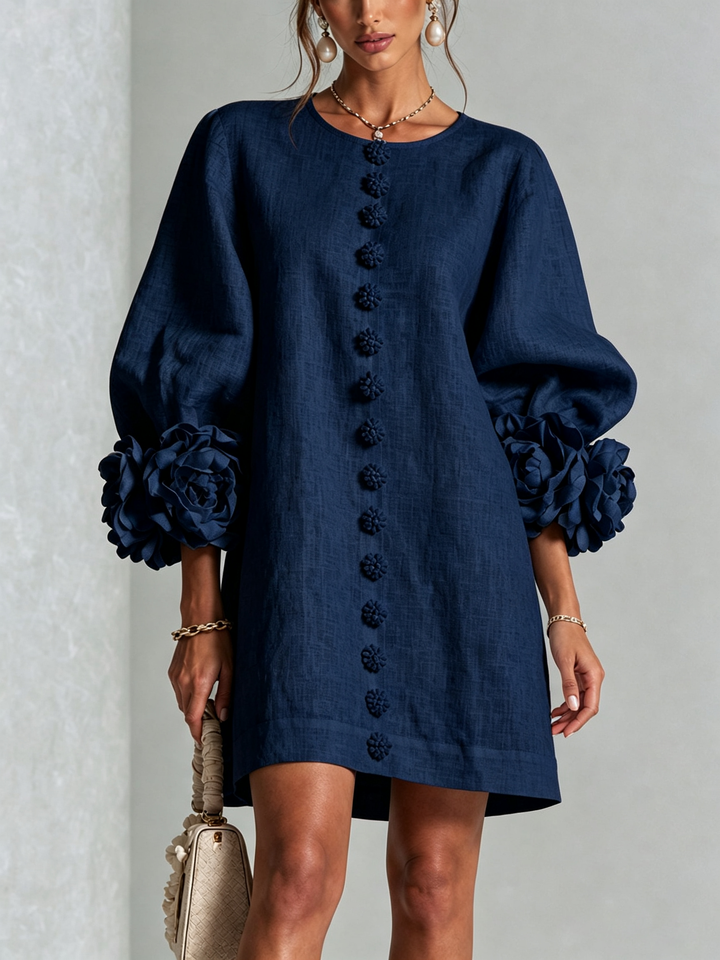 Marisela™ | Short Dress with Flower Cuffs