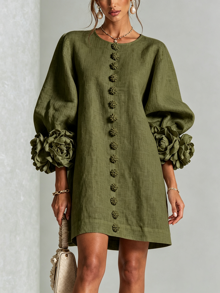 Marisela™ | Short Dress with Flower Cuffs