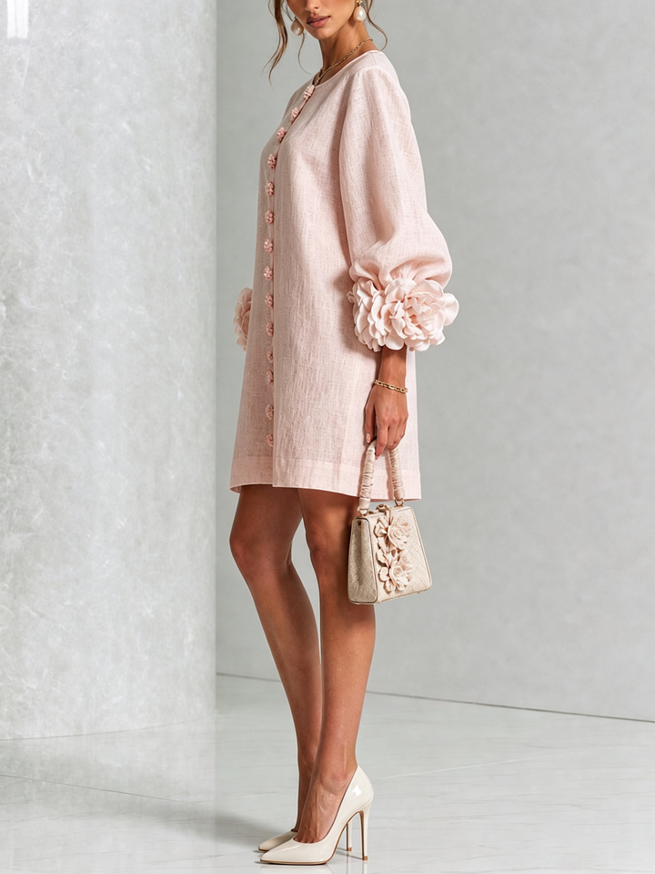 Marisela™ | Short Dress with Flower Cuffs
