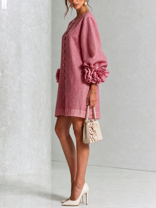 Marisela™ | Short Dress with Flower Cuffs