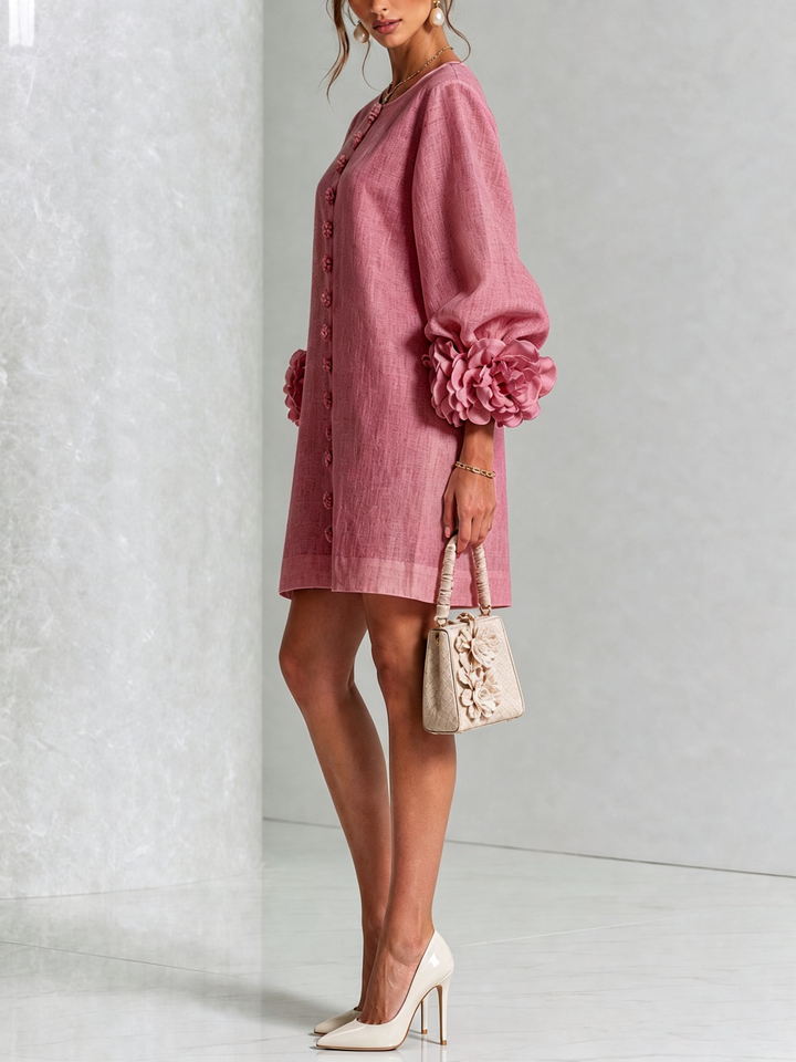 Marisela™ | Short Dress with Flower Cuffs