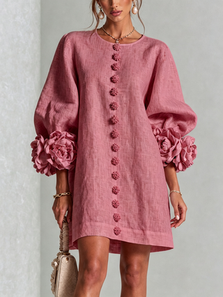 Marisela™ | Short Dress with Flower Cuffs