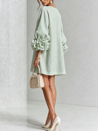 Marisela™ | Short Dress with Flower Cuffs