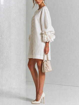 Marisela™ | Short Dress with Flower Cuffs