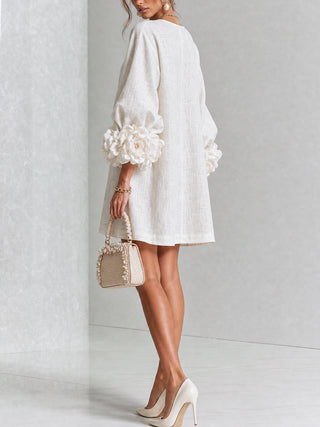 Marisela™ | Short Dress with Flower Cuffs
