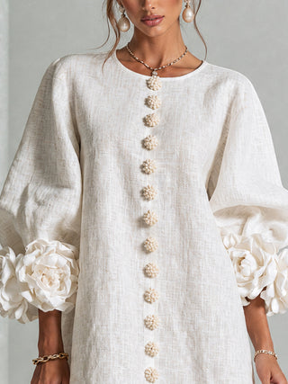 Marisela™ | Short Dress with Flower Cuffs