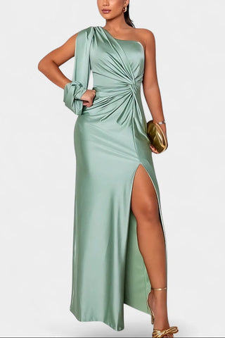 Charlotte Asymmetrical Draped One-Shoulder Dress