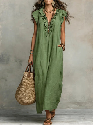 Camila™ | Vestido Largo Bohemio en Lino y Algodón