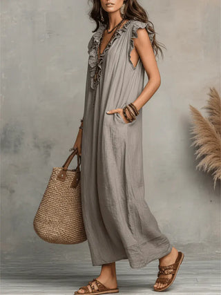 Camila™ | Vestido Largo Bohemio en Lino y Algodón