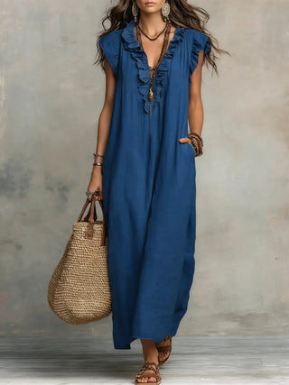Camila™ | Vestido Largo Bohemio en Lino y Algodón