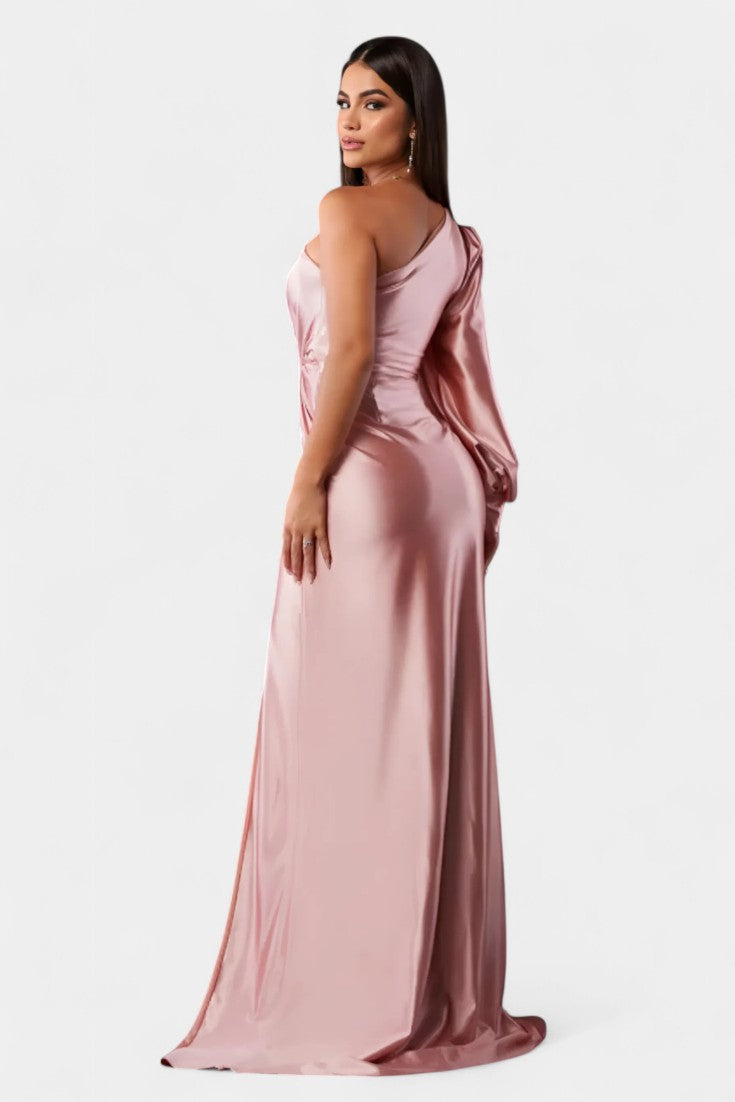 Charlotte Asymmetrical Draped One-Shoulder Dress